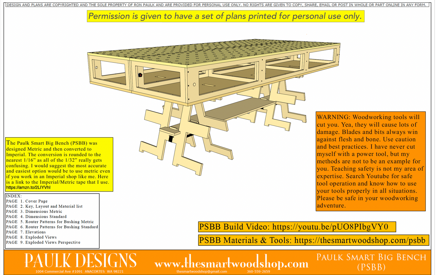 The Paulk Smart Big Bench Package Plans (PSBBP)